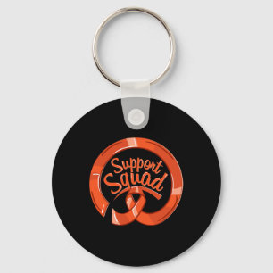 Leukaemia Awareness Ribbon Support Squad Key Ring