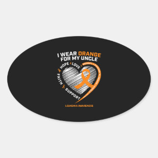 Leukaemia Awareness Shirts Uncle Mens Womens Kids Oval Sticker