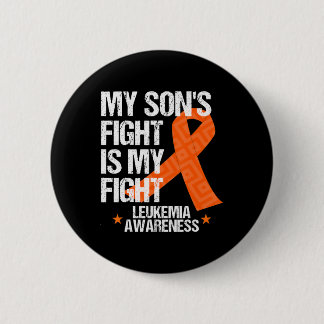 Leukaemia Awareness  Son Fight Orange Ribbon Gift  6 Cm Round Badge