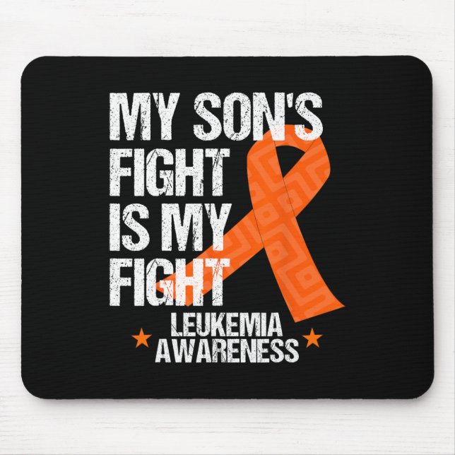 Leukaemia Awareness  Son Fight Orange Ribbon Gift  Mouse Mat (Front)
