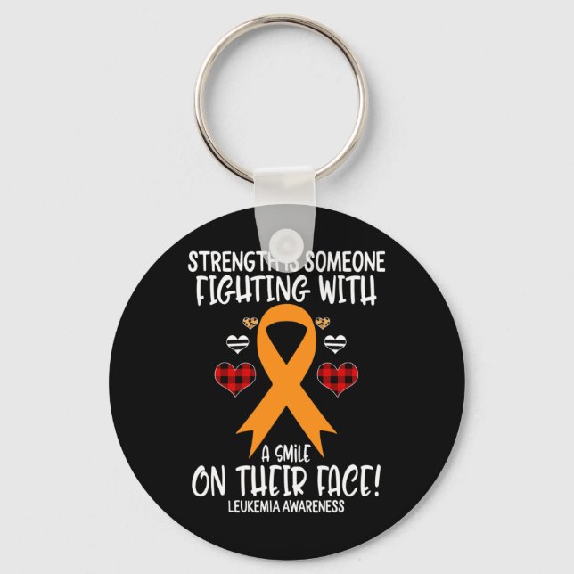 Leukaemia Awareness Strength is Fighting with Smil Key Ring (Front)
