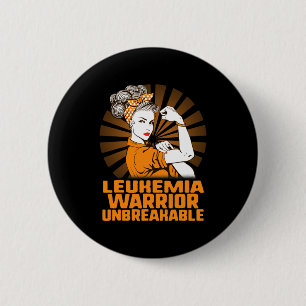 Leukaemia Awareness Strong Warrior Woman Orange Ri 6 Cm Round Badge