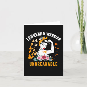Leukaemia Awareness Strong Warrior Woman Orange Ri Card