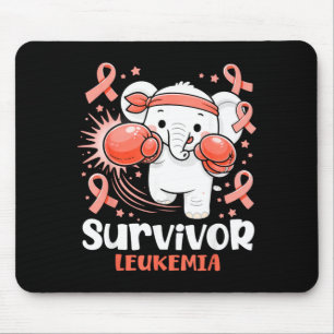 Leukaemia Awareness Survivor Cute Boxing Elephant Mouse Mat
