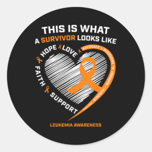 Leukaemia Awareness Survivor Gifts Men Women Kids Classic Round Sticker