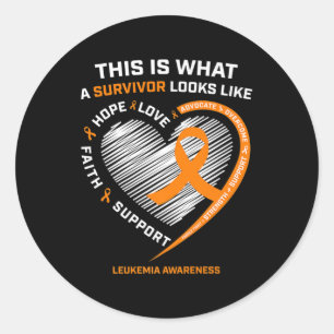 Leukaemia Awareness  Survivor Gifts Men Women Kids Classic Round Sticker
