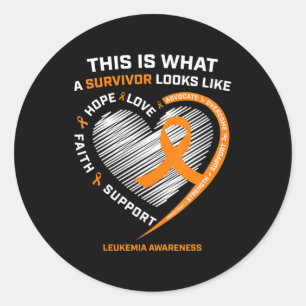 Leukaemia Awareness  Survivor Gifts Men Women Kids Classic Round Sticker