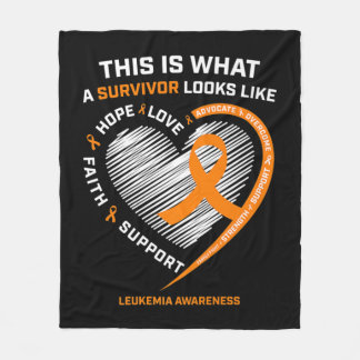 Leukaemia Awareness Survivor Gifts Men Women Kids Fleece Blanket