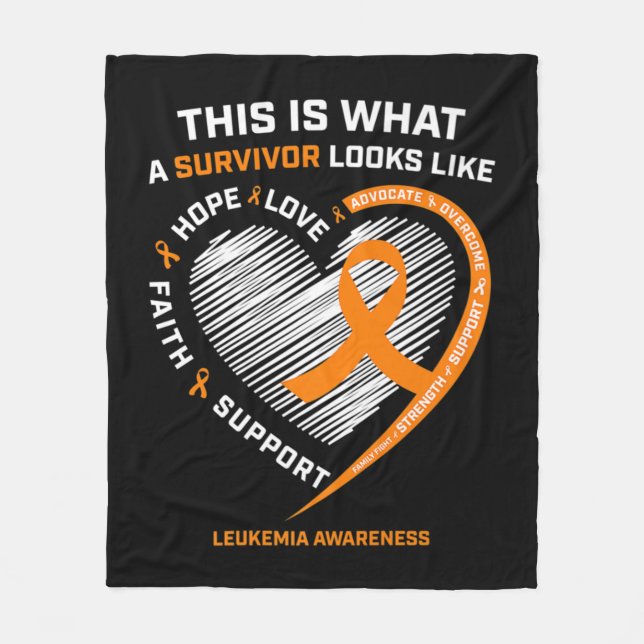 Leukaemia Awareness  Survivor Gifts Men Women Kids Fleece Blanket (Front)