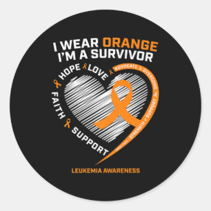 Leukaemia Awareness  Survivor Men Women Kids Leuke Classic Round Sticker