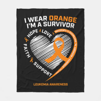 Leukaemia Awareness  Survivor Men Women Kids Leuke Fleece Blanket