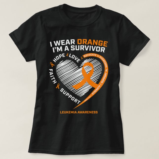 Leukaemia Awareness  Survivor Men Women Kids Leuke T-Shirt (Design Front)