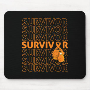 Leukaemia Awareness Survivor Orange Ribbon Boxing Mouse Mat