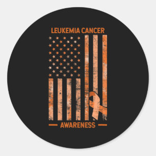Leukaemia Awareness USA Flag Gift Leukaemia  Classic Round Sticker