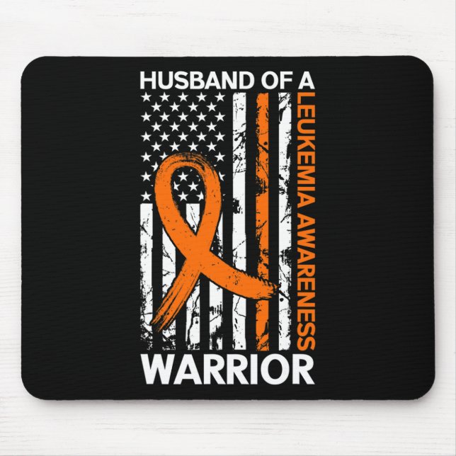 Leukaemia Awareness USA US American Flag For Husba Mouse Mat (Front)