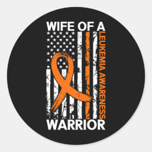 Leukaemia Awareness USA US American Flag For Women Classic Round Sticker