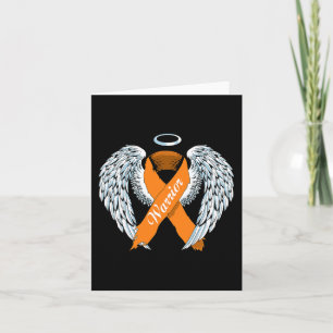 Leukaemia Awareness Warrior Orange Ribbon and Ange Card