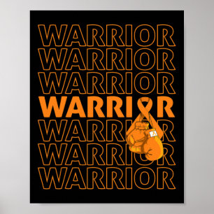 Leukaemia Awareness Warrior Orange Ribbon Boxing G Poster