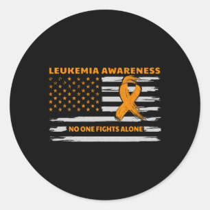 Leukaemia Awareness We Fight Cancer Together Cure Classic Round Sticker