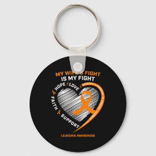 Leukaemia Awareness Wife Husband Men's Leukaemia Key Ring