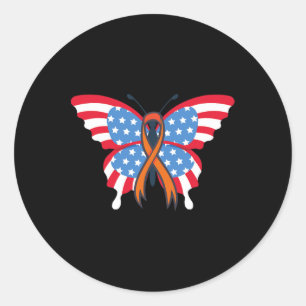 Leukaemia Blood Cancer Awareness Ribbon Survivor A Classic Round Sticker