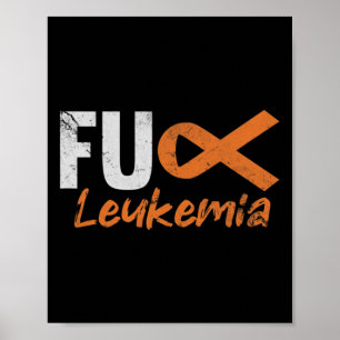 Leukaemia Blood Cancer Fighter Awareness Distresse Poster