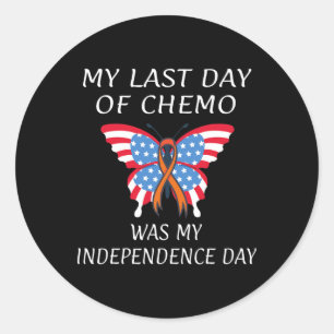 Leukaemia Blood Cancer Usa American Flag Independe Classic Round Sticker