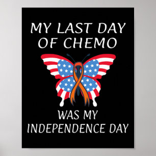 Leukaemia Blood Cancer USA American Flag Independe Poster