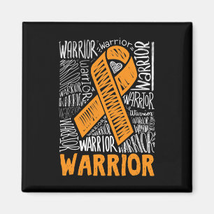 Leukaemia Blood Cancer Warrior Orange Ribbon Aware Magnet