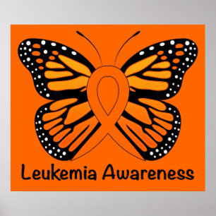 Leukaemia Butterfly Awareness Ribbon Poster