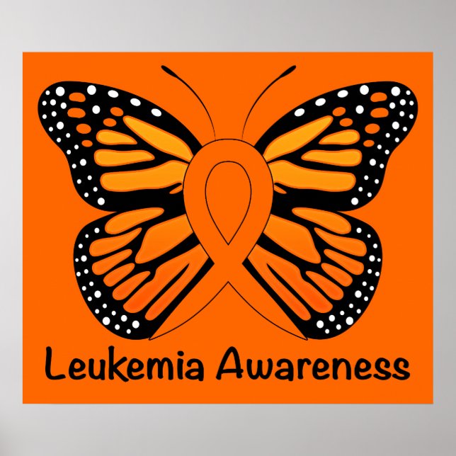 Leukaemia Butterfly Awareness Ribbon Poster (Front)