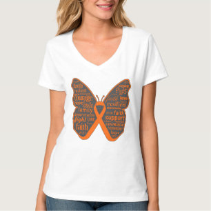 Leukaemia Butterfly Collage of Words T-Shirt