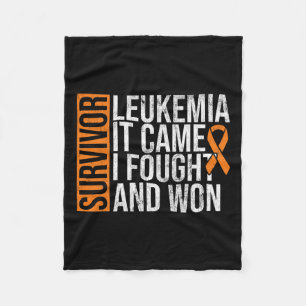 Leukaemia Came Fought Won Leukaemia Awareness Canc Fleece Blanket