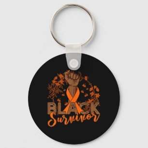 Leukaemia Cancer Awareness Black Survivor Key Ring
