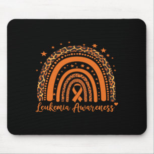 Leukaemia Cancer Awareness Leopard Orange Ribbon Mouse Mat