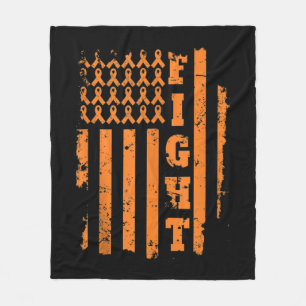Leukaemia Cancer Awareness Leukaemia Orange Ribbo Fleece Blanket