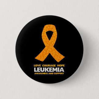 Leukaemia Cancer Awareness Orange Ribbon 6 Cm Round Badge