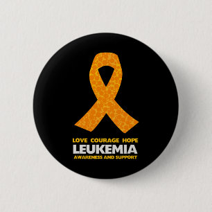 Leukaemia Cancer Awareness Orange Ribbon 6 Cm Round Badge