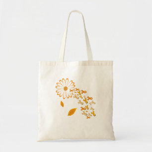 Leukaemia Cancer Awareness Orange Ribbon Daisy Flo Tote Bag