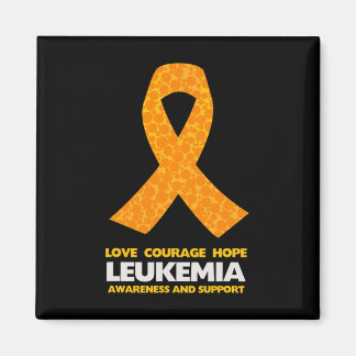 Leukaemia Cancer Awareness Orange Ribbon Magnet