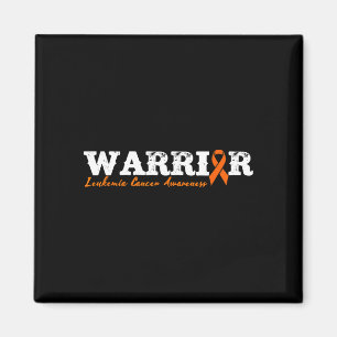 Leukaemia cancer awareness orange ribbon warrior magnet