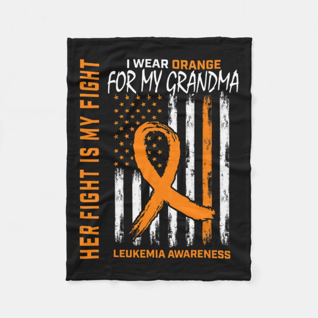 Leukaemia Cancer Awareness Products American Flag  Fleece Blanket (Front)