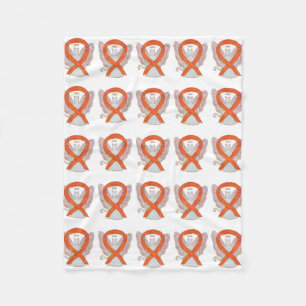 Leukaemia Cancer Awareness Ribbon Fleece Blankets