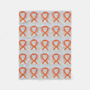 Leukaemia Cancer Awareness Ribbon Fleece Blankets