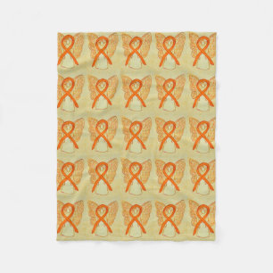 Leukaemia Cancer Awareness Ribbon Fleece Blankets