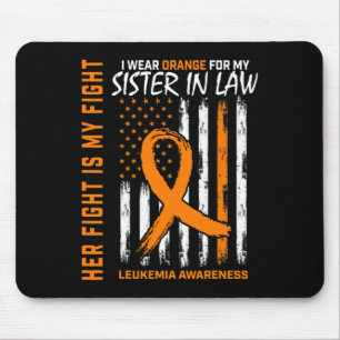 Leukaemia Cancer Awareness Sister In Law American  Mouse Mat