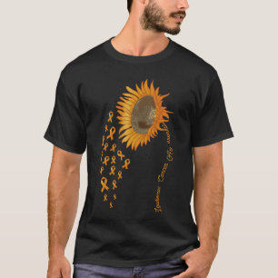 Leukaemia Cancer Awareness Sunflower Orange Ribbon T-Shirt
