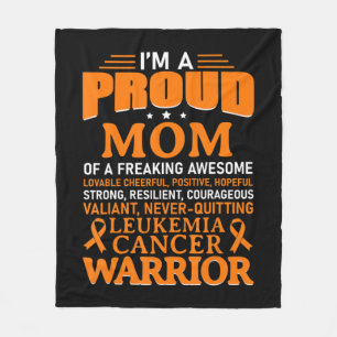 Leukaemia Cancer Awareness Survivor Orange Ribbon Fleece Blanket