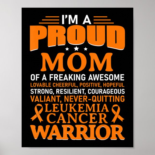 Leukaemia Cancer Awareness Survivor Orange Ribbon  Poster (Front)