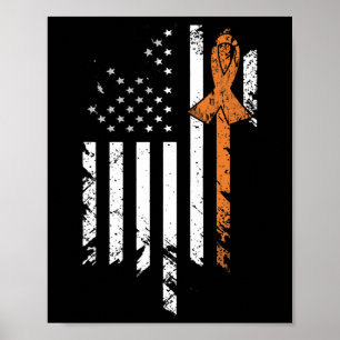 Leukaemia Cancer Awareness Vintage US American Fla Poster